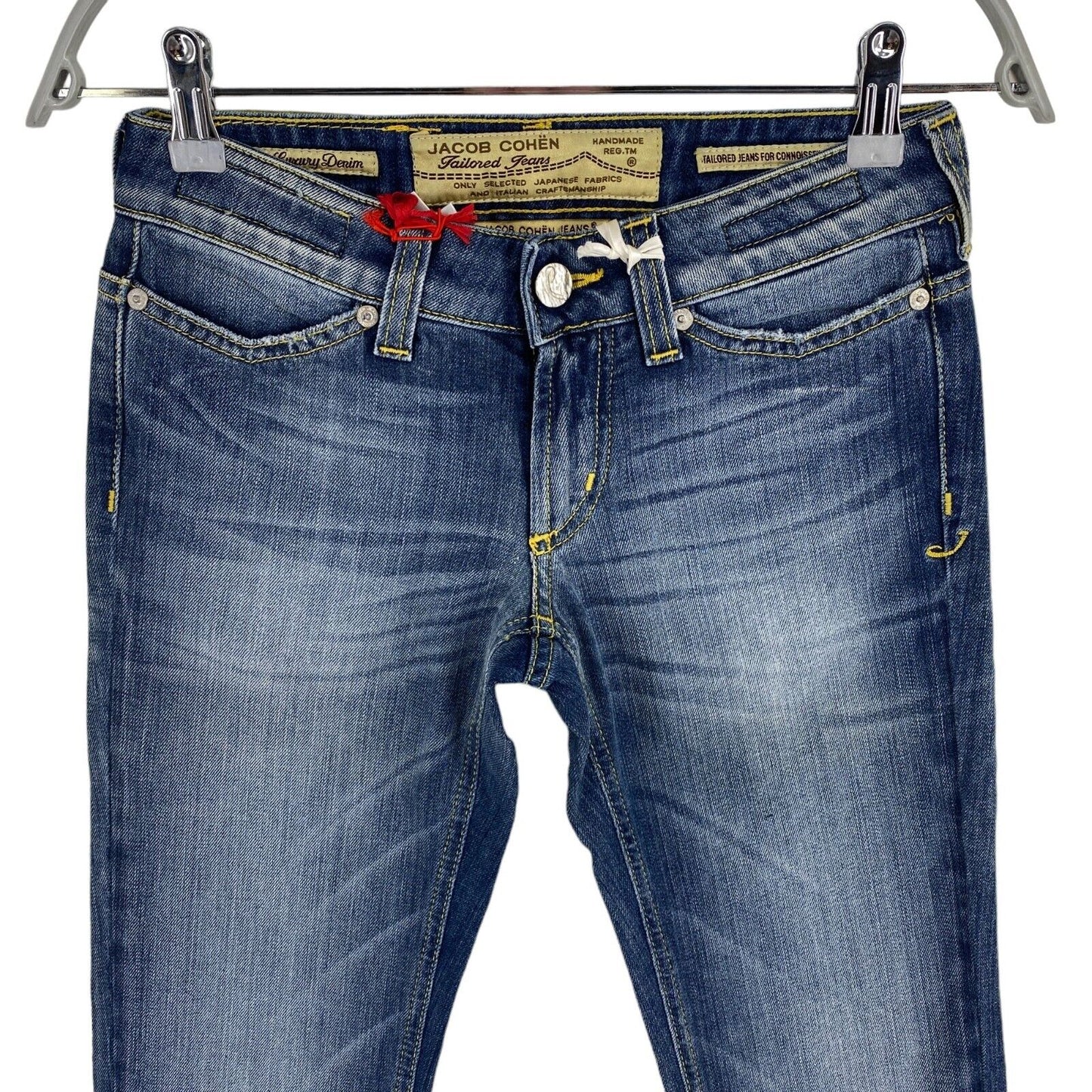 JACOB COHEN Damen J753 Marineblaue Röhrenjeans W25 L32 Made in Italy