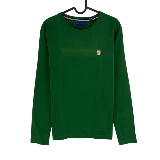 GANT Green Banner Shield Long Sleeves Crew Neck T Shirt Size M