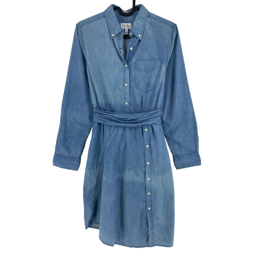 GANT Rugger Blue SMILLE Luxury Long Sleeves Shirt Dress Size XS