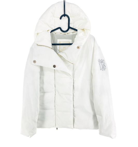 La Martina White Woman Outdoor Padded Hooded Jacket Coat Size 2 / S