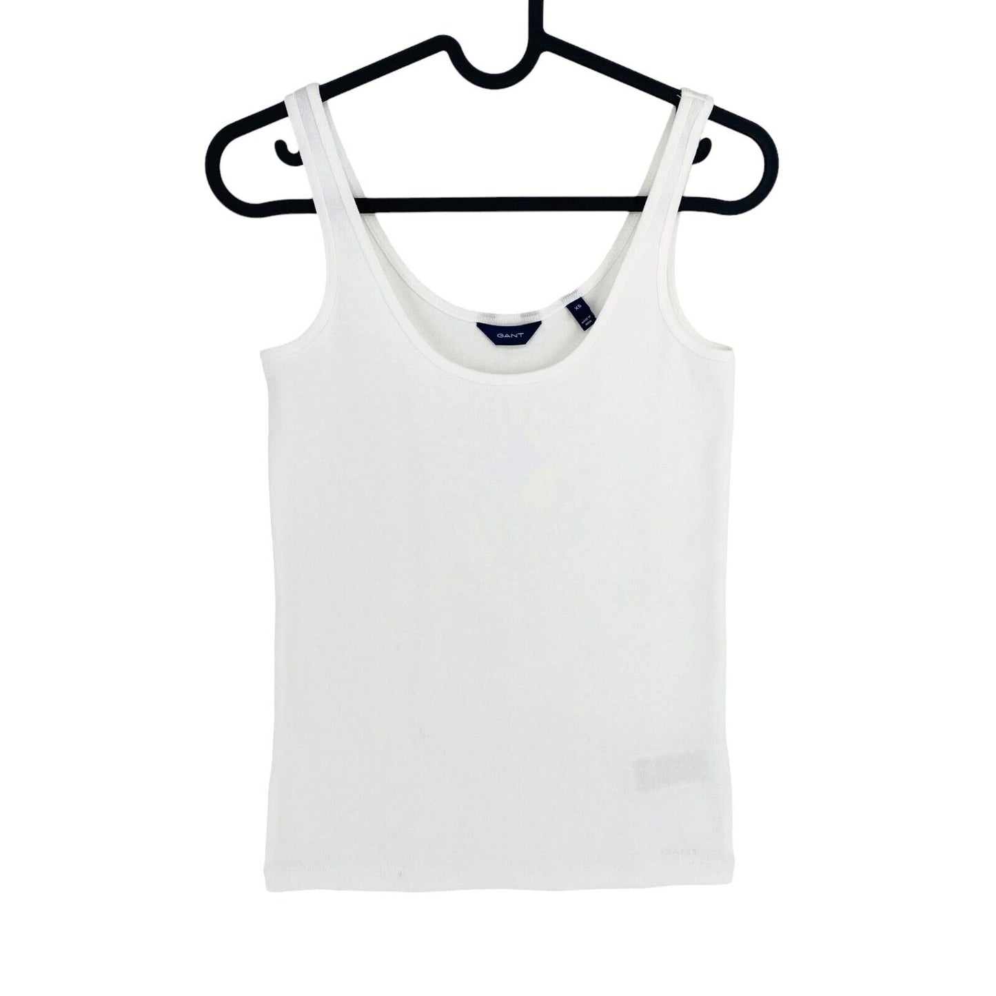 GANT Women White 1x1 Rib Tank Top T Shirt Size XS