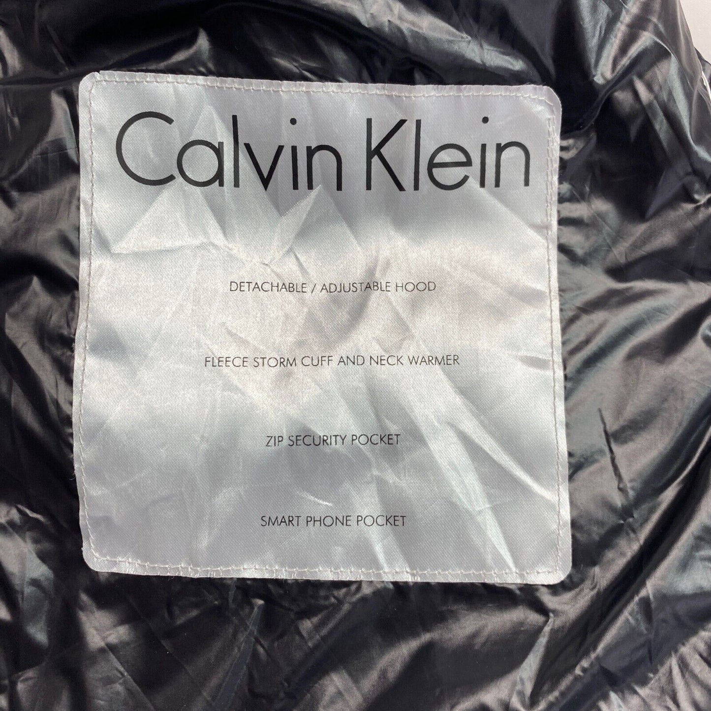 Calvin Klein Grey Hooded Padded Puffer Coat Jacket Size L