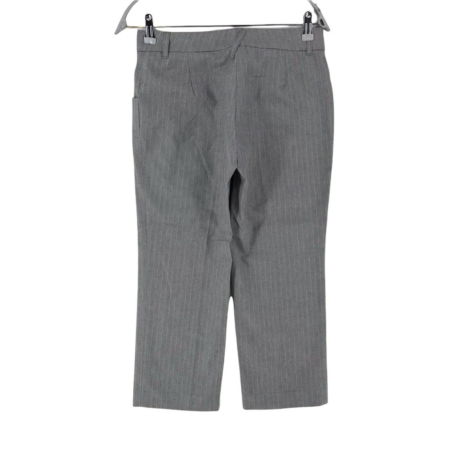 Fairly Damen Grau Lockere Gerade Passform Gestreifte Hose Größe 40 W28 Made in Italy