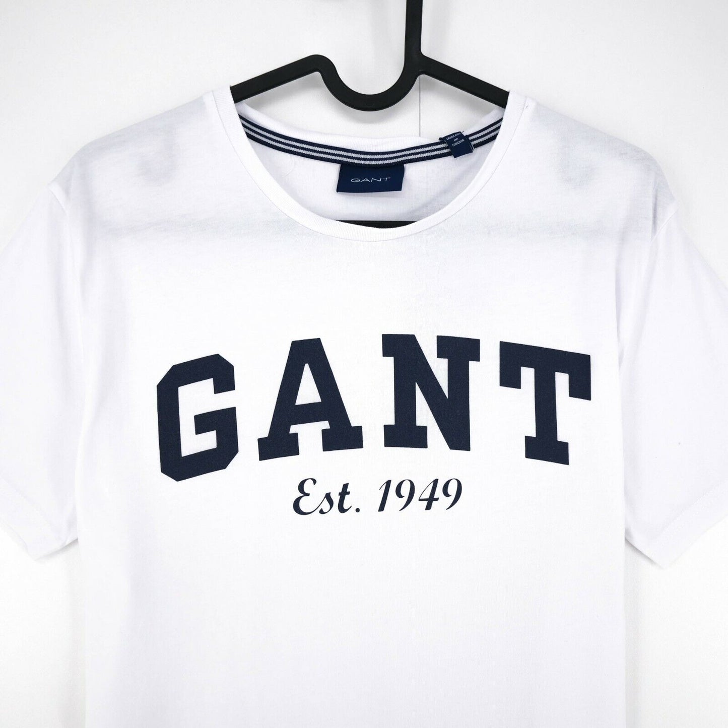 GANT White Big Logo Crew Neck Top T-Shirt Size S