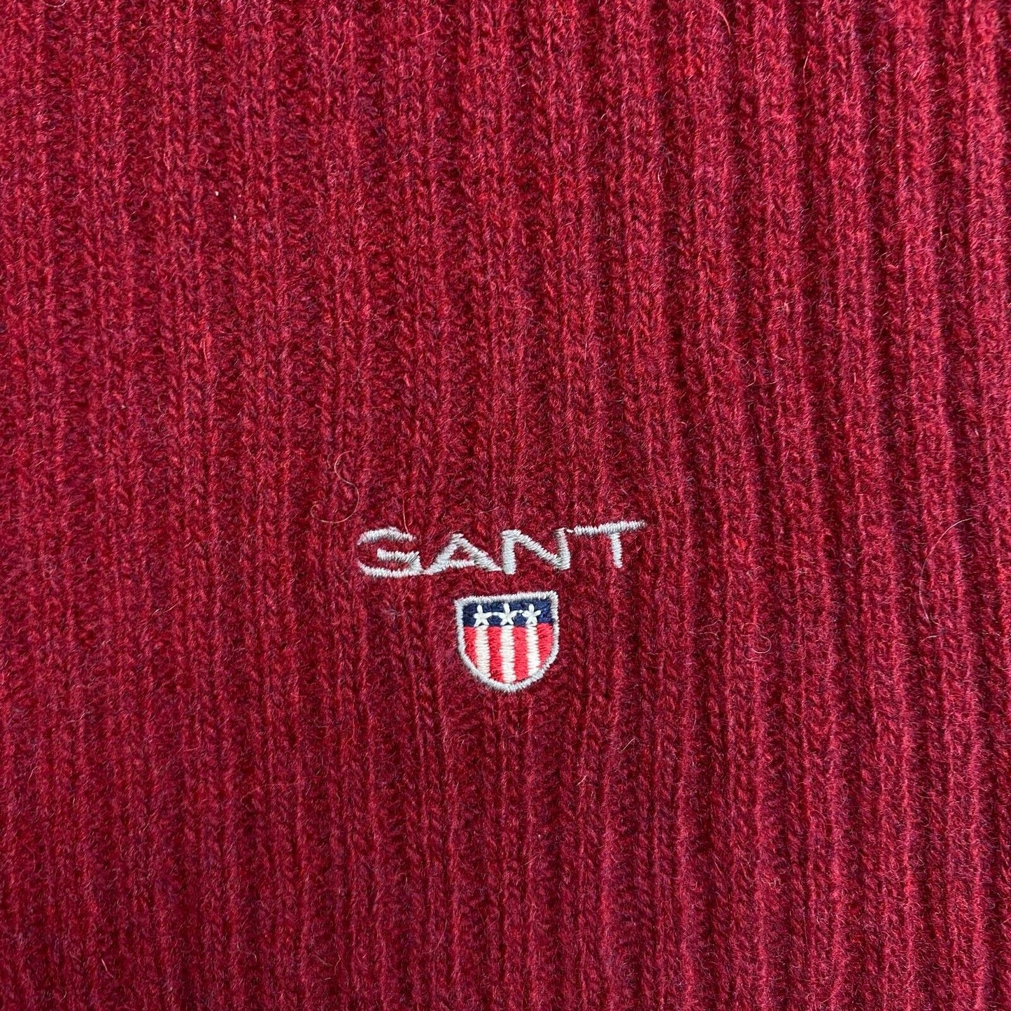 GANT Écharpe en tricot de laine rouge pour hommes taille unique