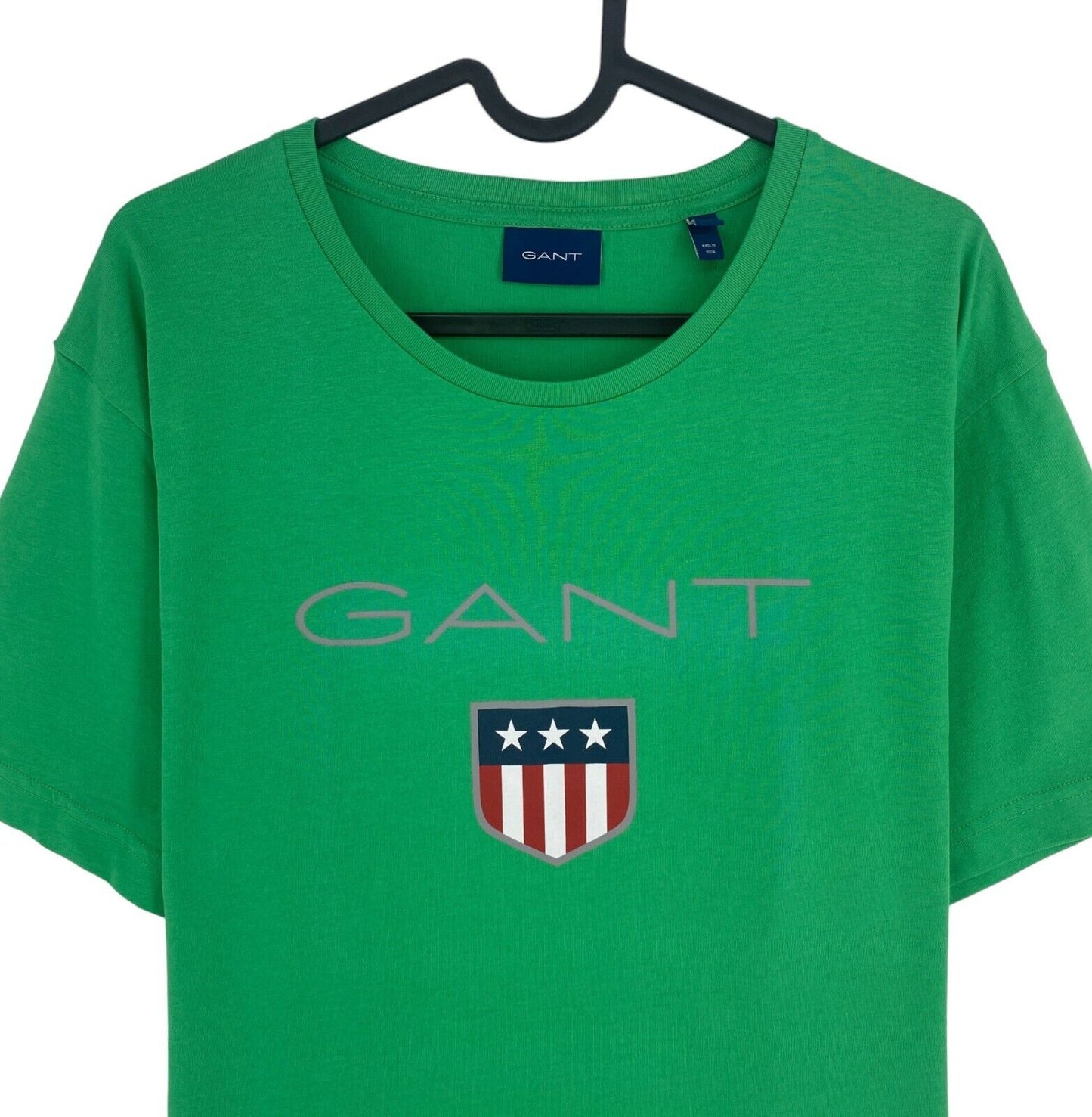 GANT Men Mid Green Retro Shield Crew Neck Short Sleeves T Shirt Size XL