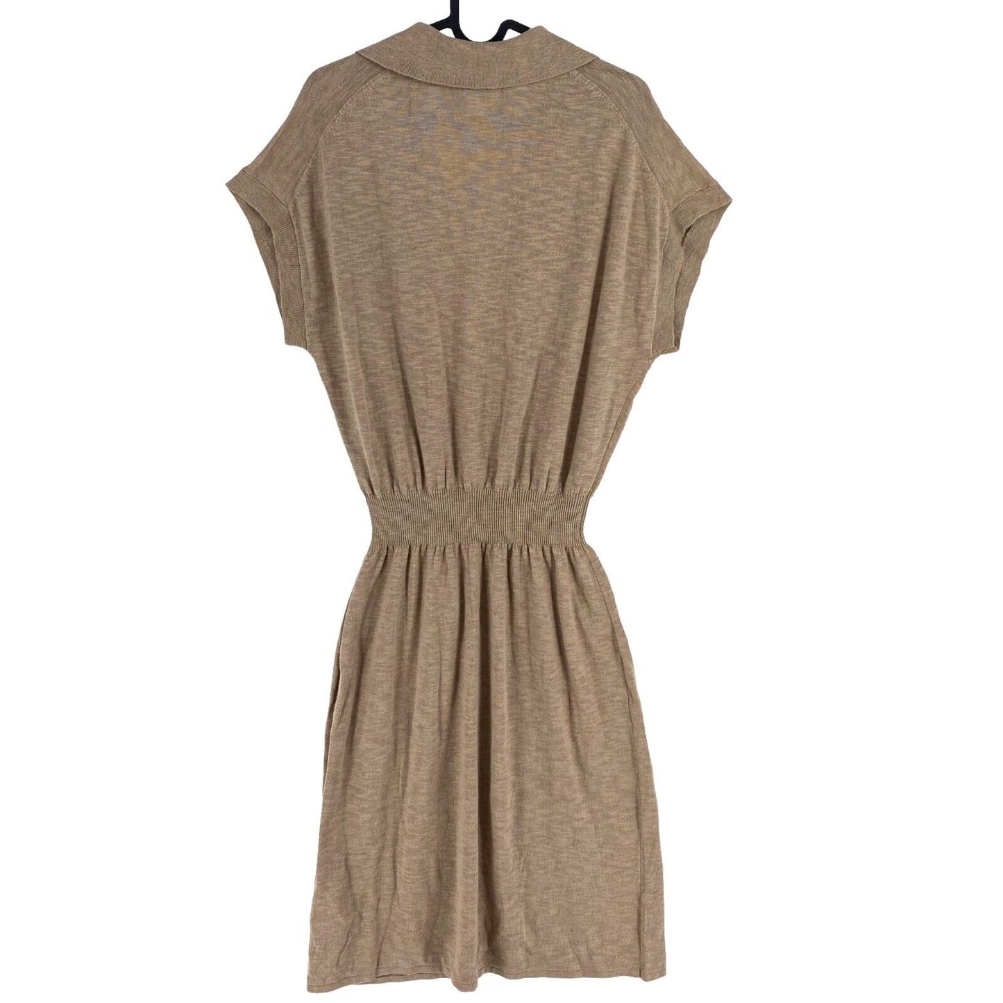 GANT Women Dark Beige Linen Cotton Silk Collar Dress Size M