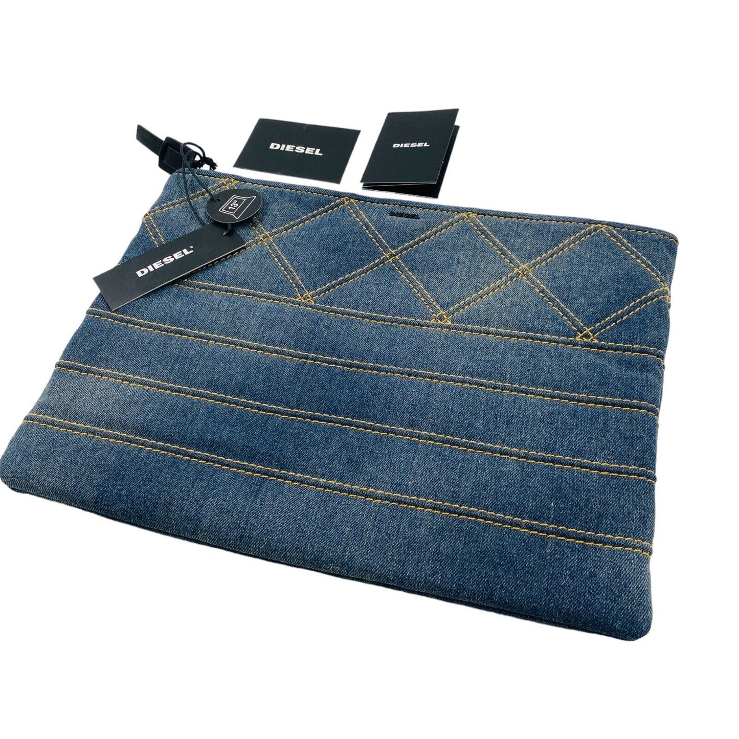 DIESEL Blue Cotton Denim Jeans 13" Laptop Tablet Case Bag