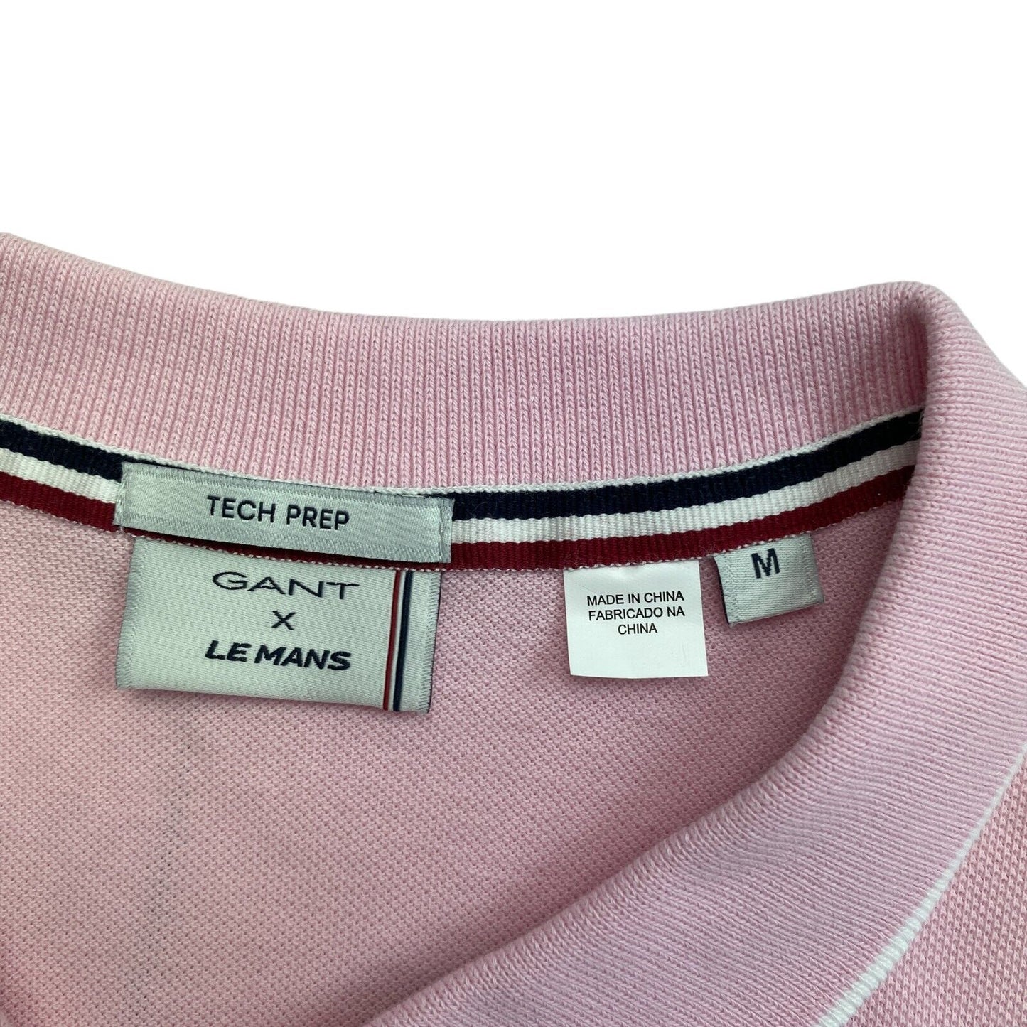 GANT x LE MANS Pink Tech Prep Badge Pique Polo Shirt Size M