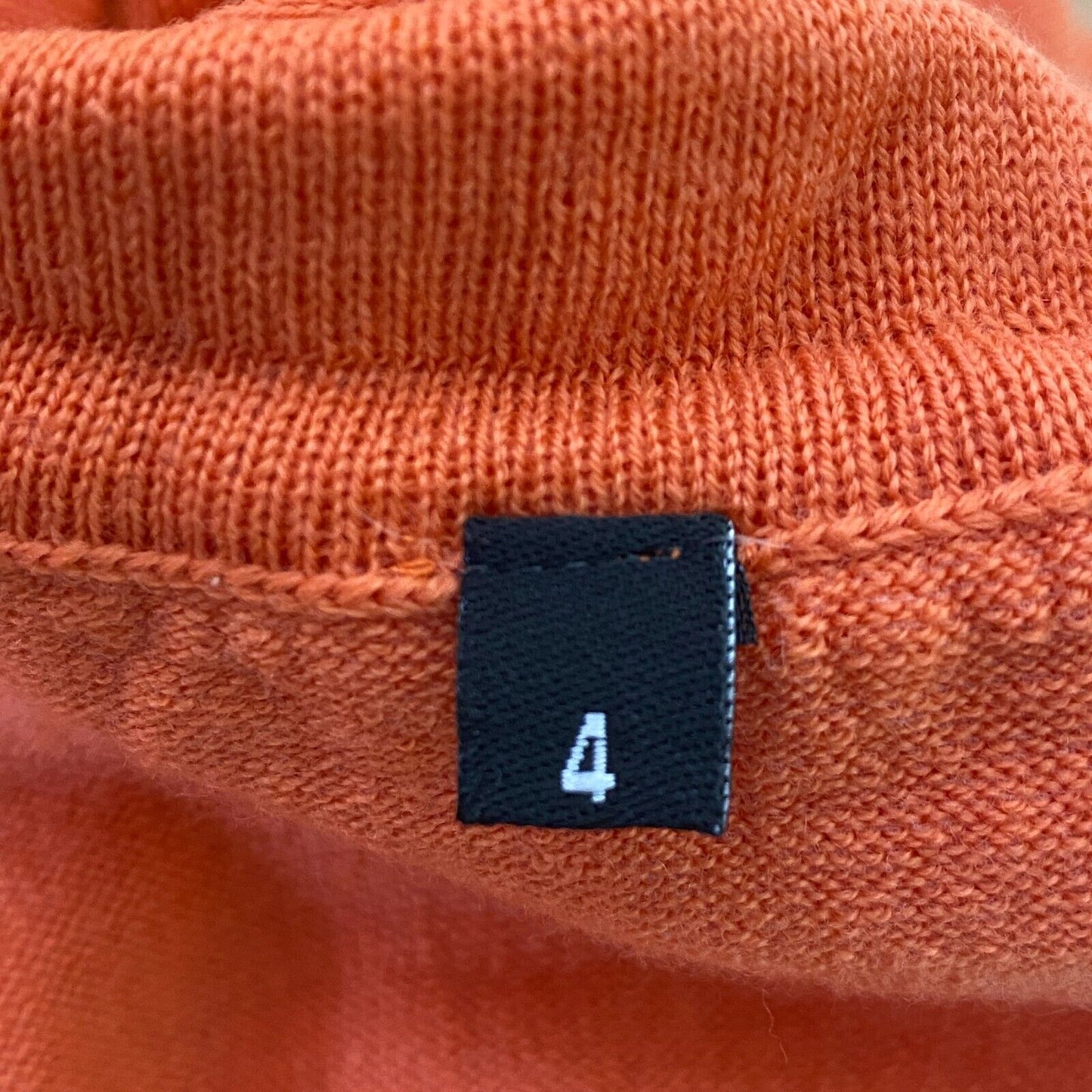 LANEROSSI Orange 100% Laine Mérinos Haut Col Roulé Taille 4 - XL