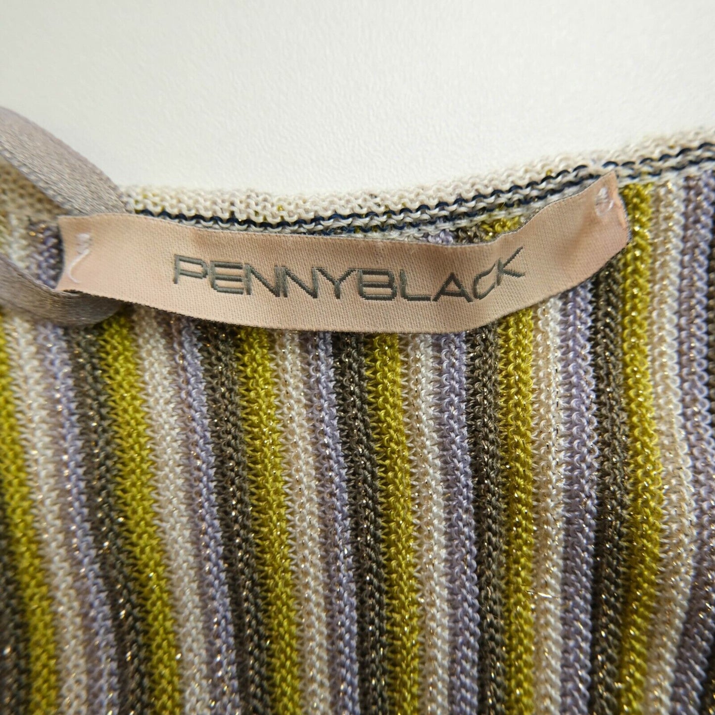 PENNY Black Gold Pleated Knitted Tank Top Size M