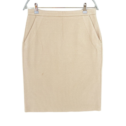 GANT Light Brown Jersey Pique Straight Skirt Size EU 40 UK 14 US 10