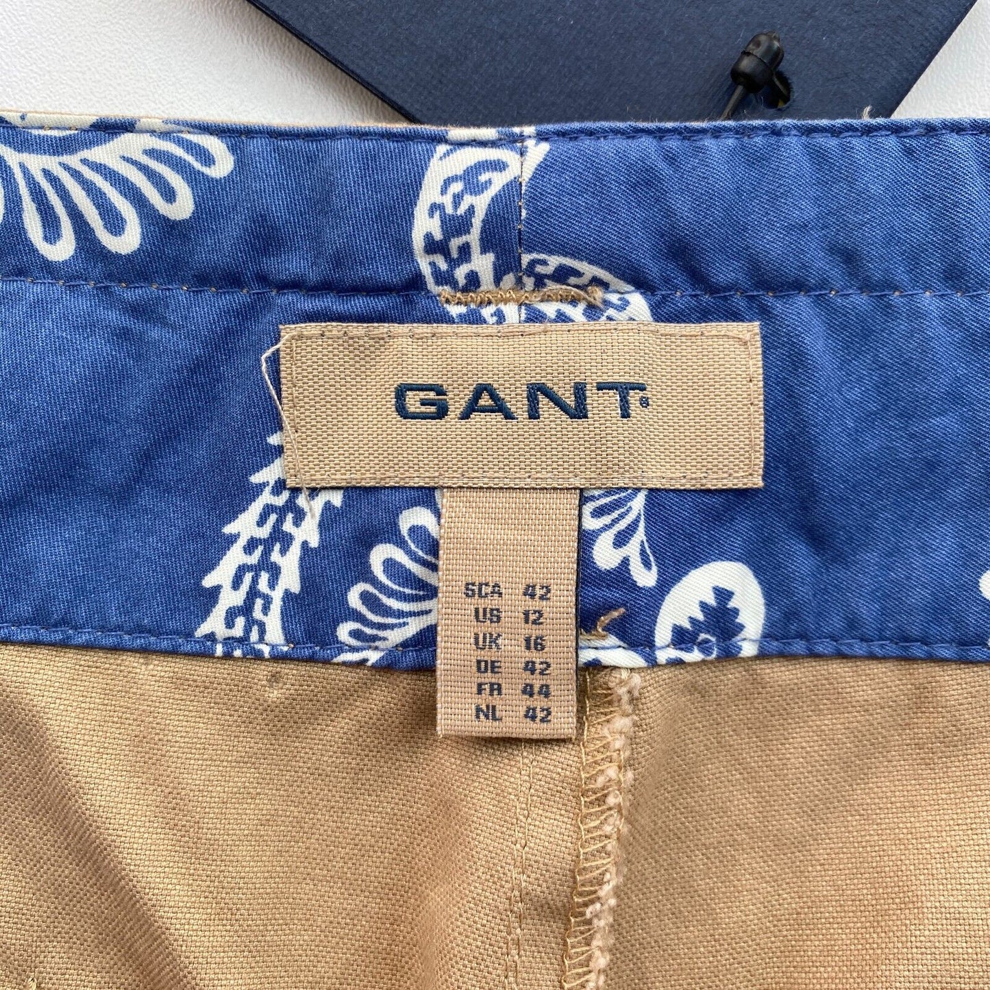 GANT Brown Rugger Canvas Capri Pants Trousers Size EU 42 UK 16 US 12