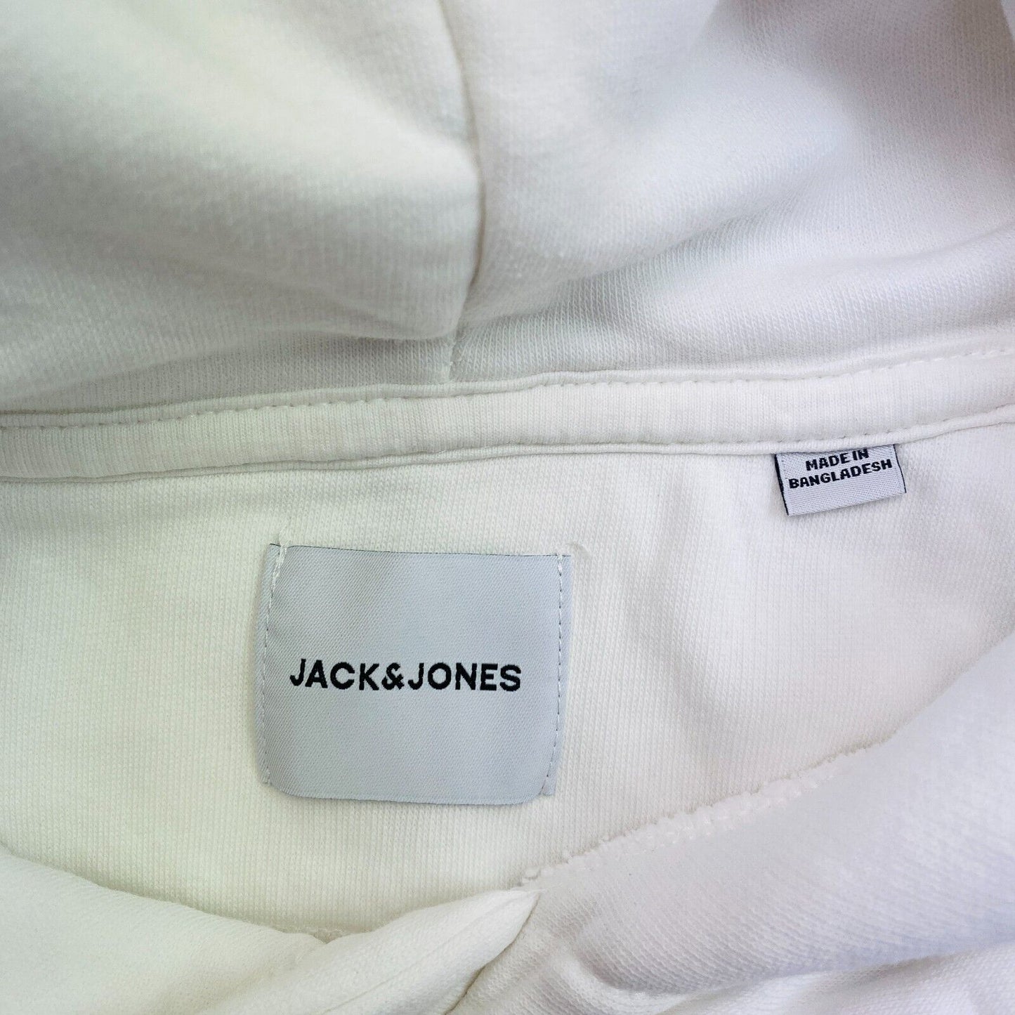 Jack & Jones Men White Basic Sweat Hoodie Sweater Jumper Size L