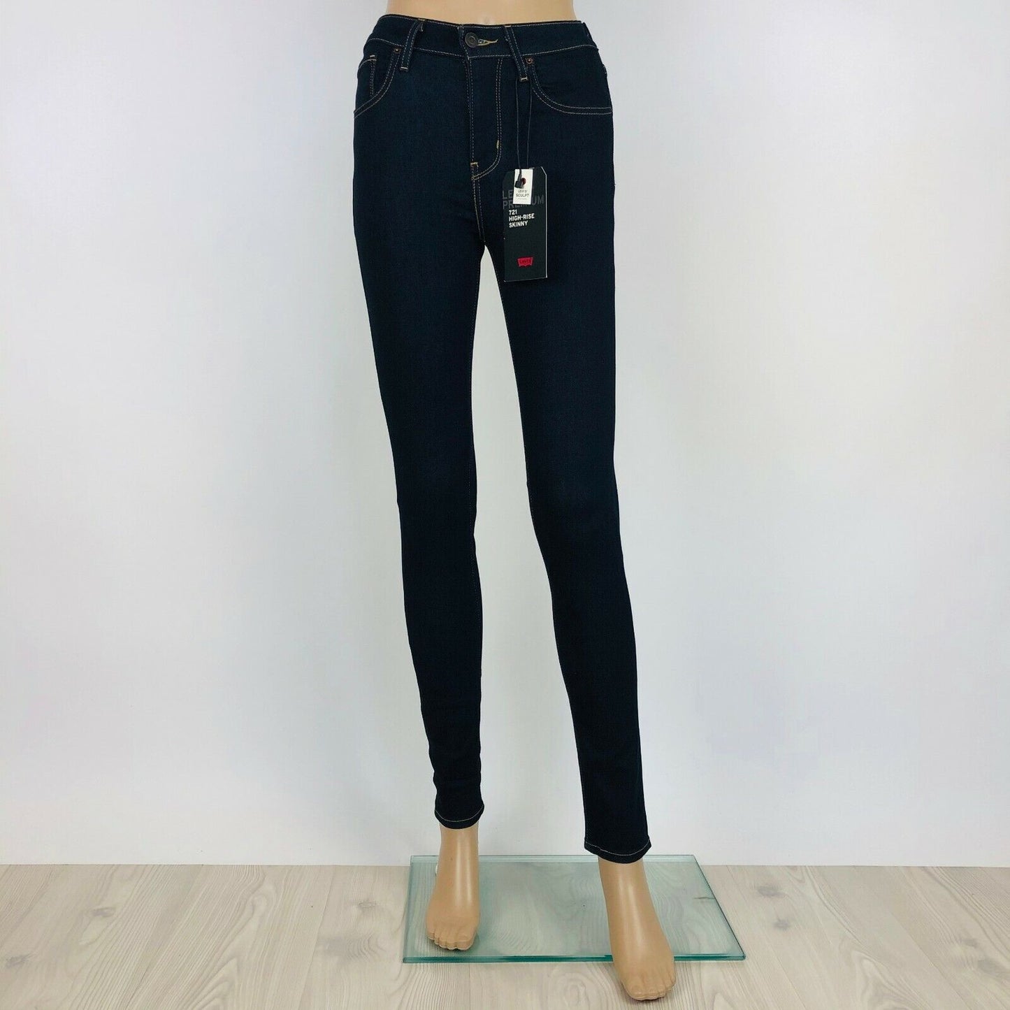 Levi‘s 721 Women's Teens Girl's Dark Blue High Rise Skinny Stretch Jeans W24 L30