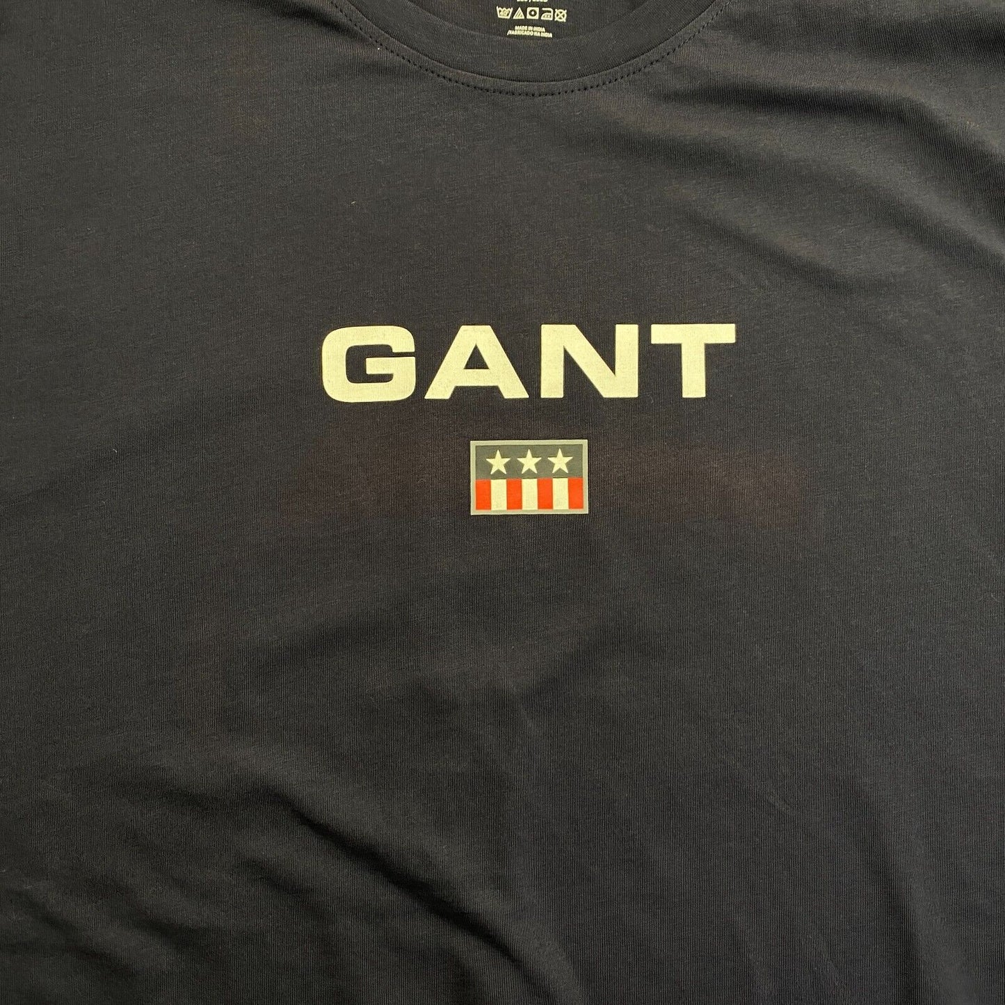 GANT Men Navy Blue Logo Crew Neck Short Sleeves T Shirt Size XL