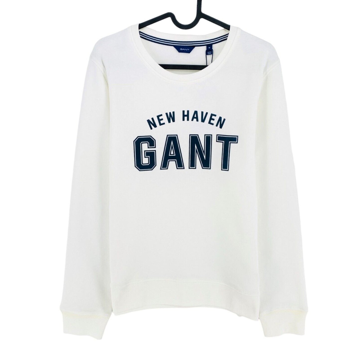 GANT White Logo Crew Neck Sweater Jumper Size M