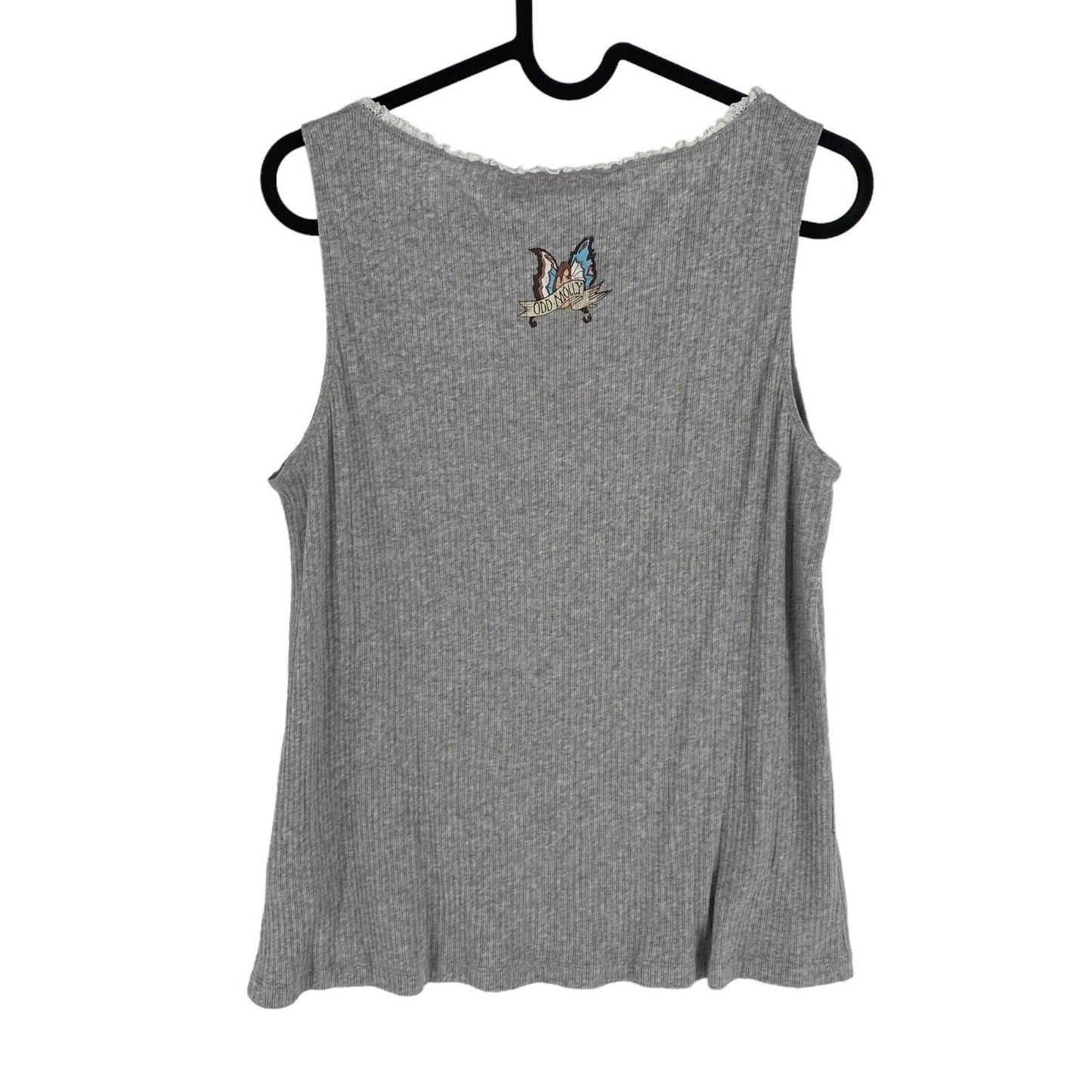 ODD MOLLY Women Grey Take A Bow Tank Top Size  3 / L