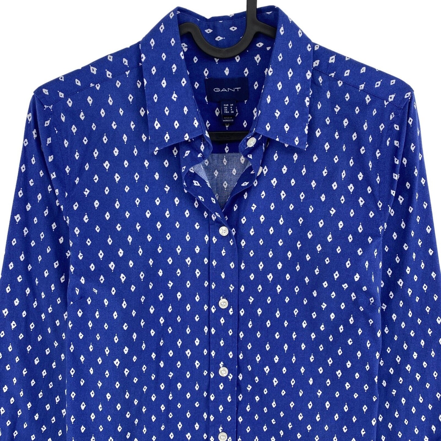 GANT Blue Printed Cotton Shirt Size EU 34 UK 6 US 4