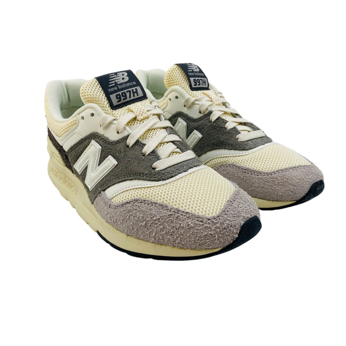 New Balance Boys Grey Beige Suede Leather Shoes Sneakers EUR 38.5 UK 5.5 US 6