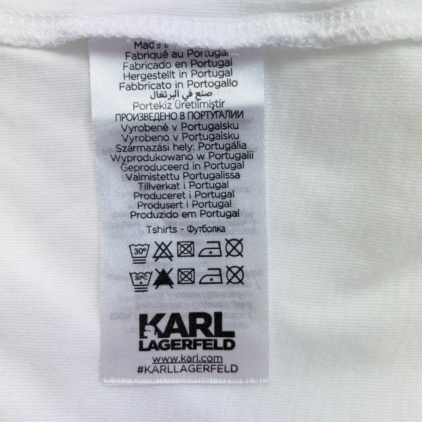 Karl Lagerfeld Weißes Karl Legend Rundhals-T-Shirt Größe XS