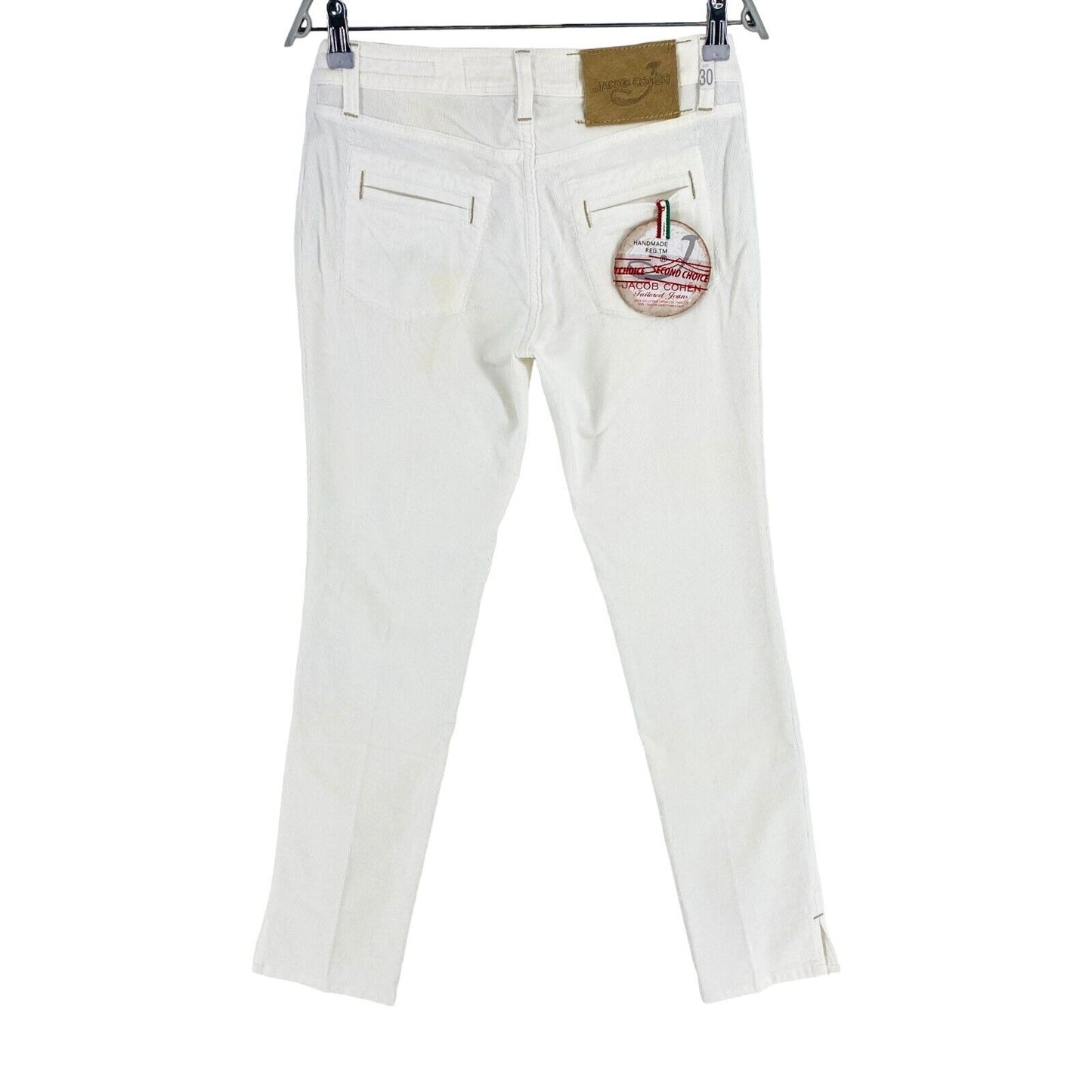 JACOB COHEN Damen 737 Weiße Slim Chinohose Hose Größe W30 L32