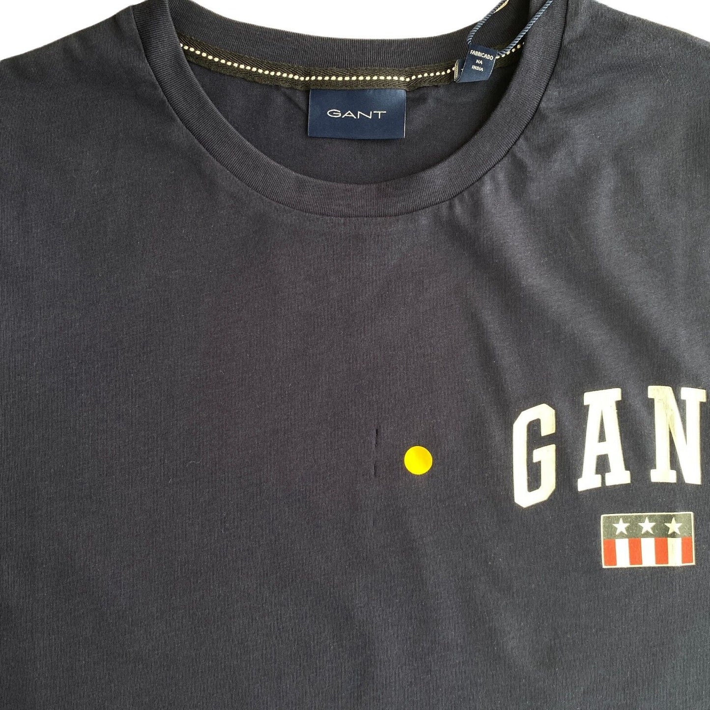 GANT Navy Blue Tag Logo Crew Neck T Shirt Size M