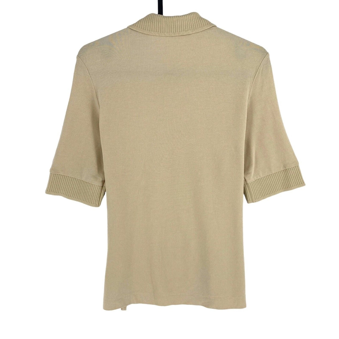 GANT Women Dark Beige Detail Collar Short Sleeves Polo Shirt Size S