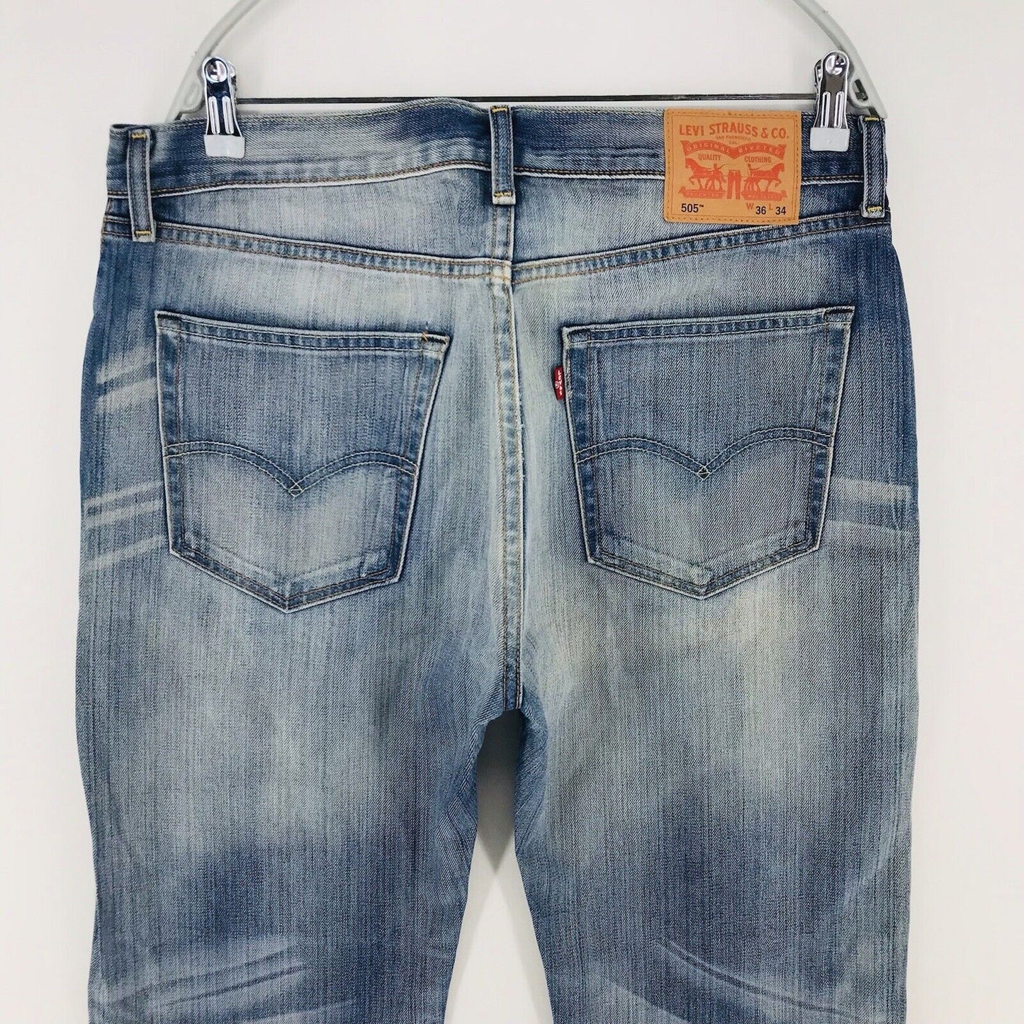 Levi's 505 Blue Straight Regular Fit Jeans W36 L32