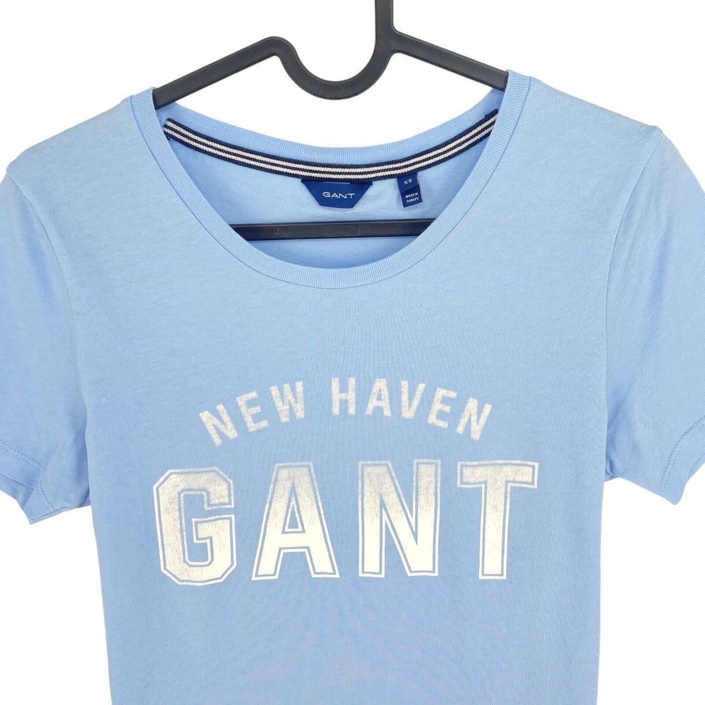 GANT T-Shirt mit Rundhalsausschnitt und Logo, Blau, Größe XS