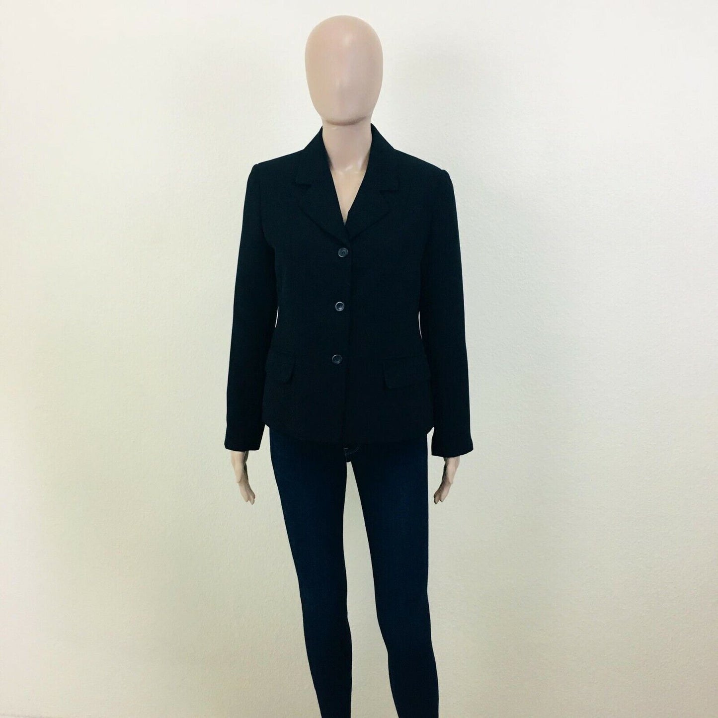 WORTHINGTON Petite Black Classic Blazer Jacket Size US 6 EUR 36 UK 8