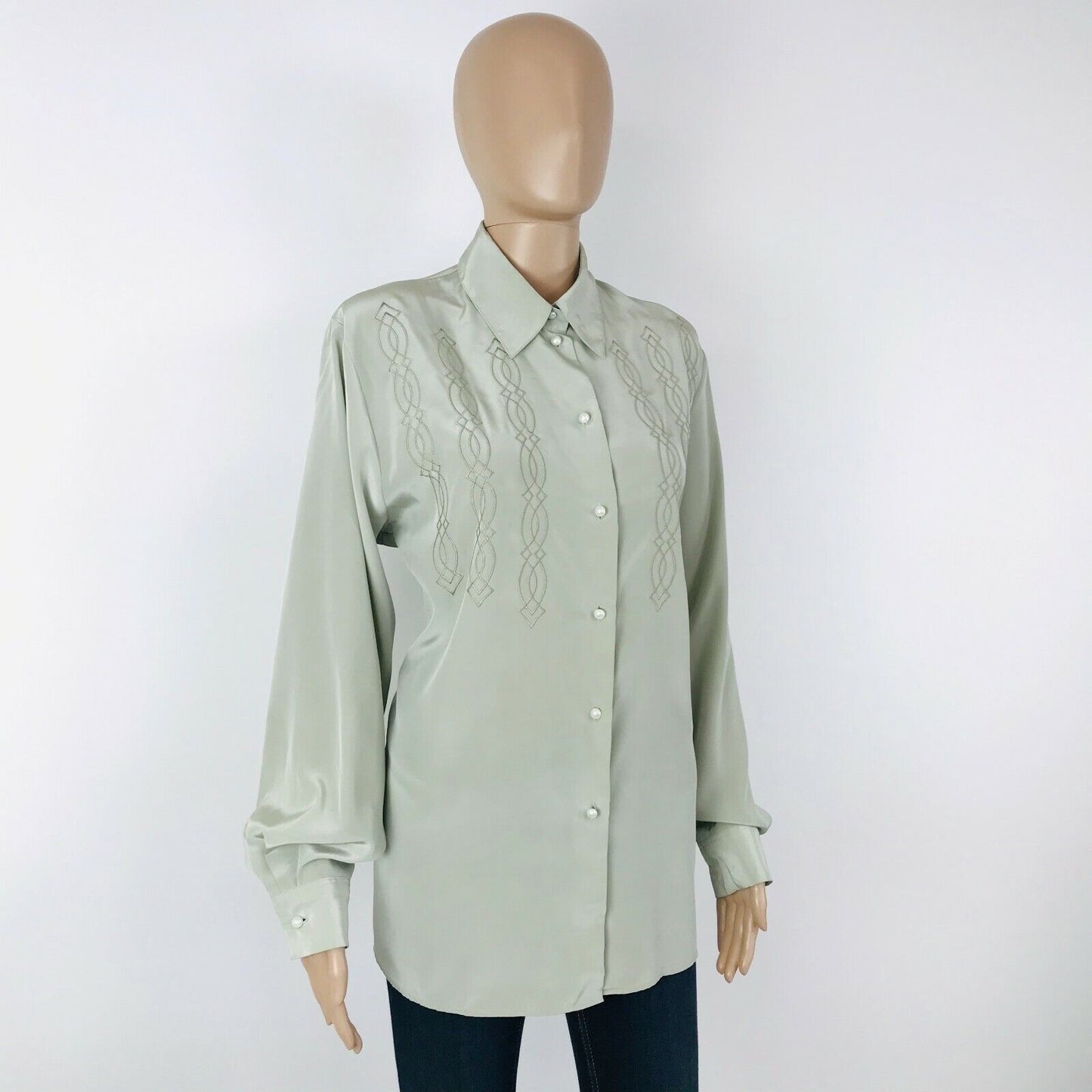 Vintage Women Designer Blouse Shirt Top Size EUR 38 UK 10 US 8