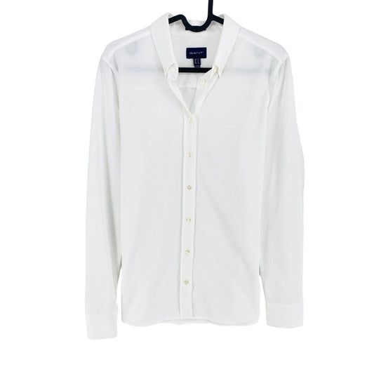 GANT White Tech Prep Jersey Pique Shirt Size EU 36 UK 8 US 6