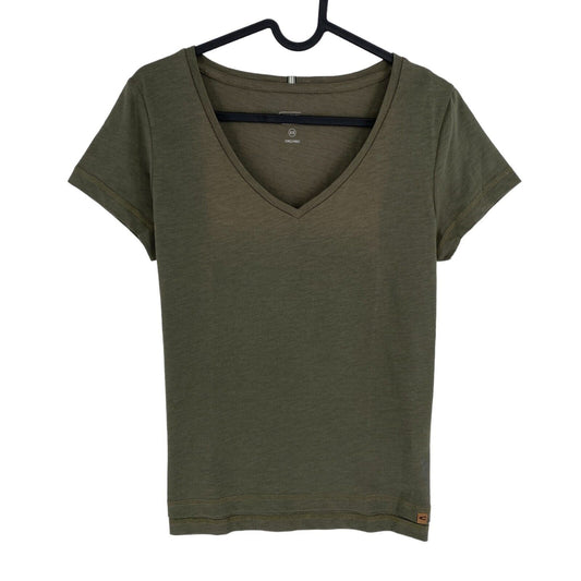 CAMEL ACTIVE Women Green V Neck Short Sleeves T Shirt Size XS