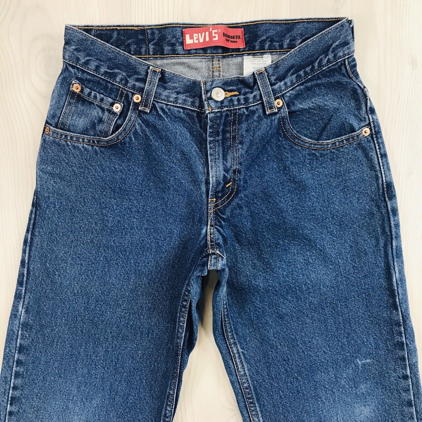 Vintage Levi's 550 Boys Blue Relaxed Straight Fit Jeans 8 H / W28 L23