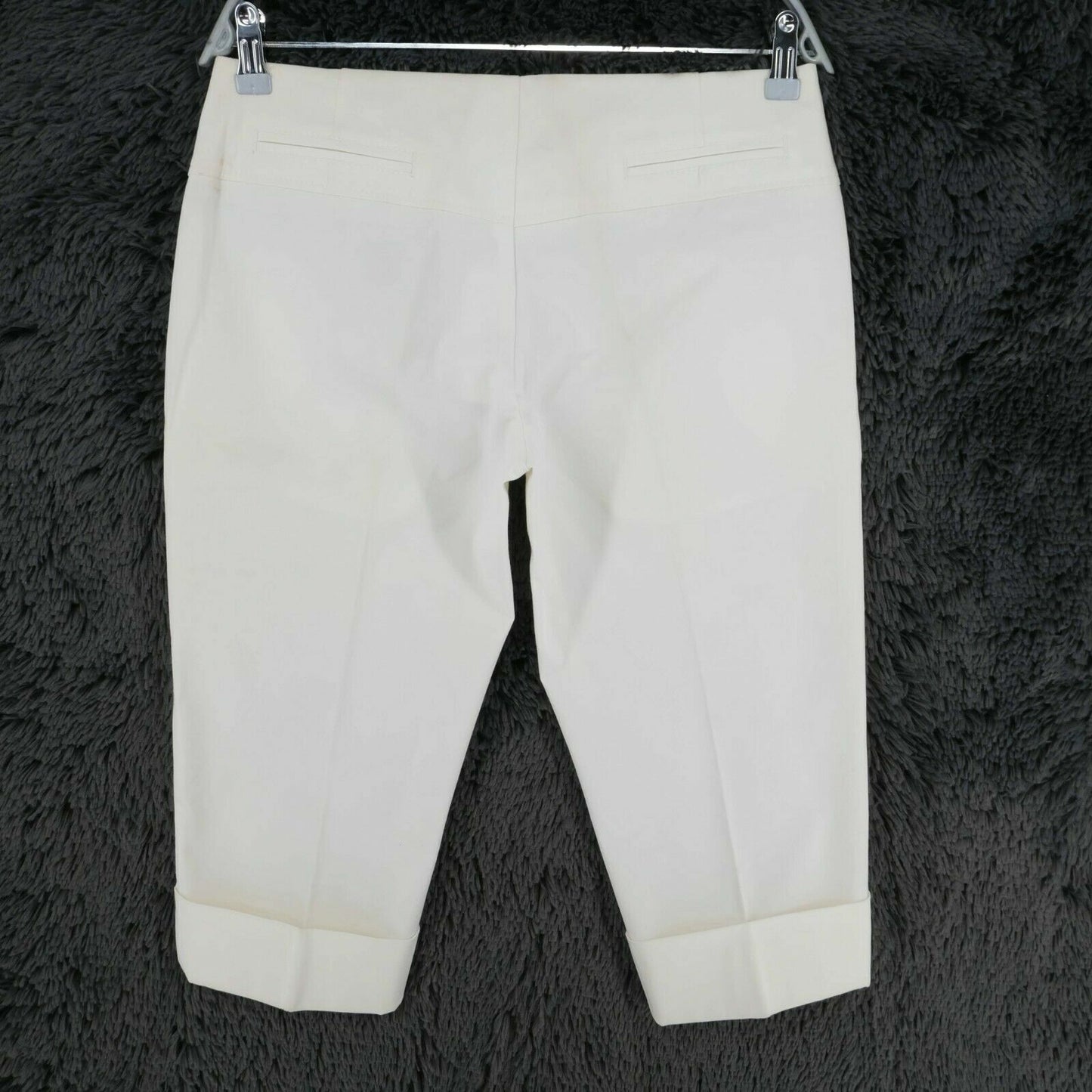 STEFANEL Pantalon Capri Chino Stretch Blanc Taille EU 38 40 UK 8 10 US 6 8