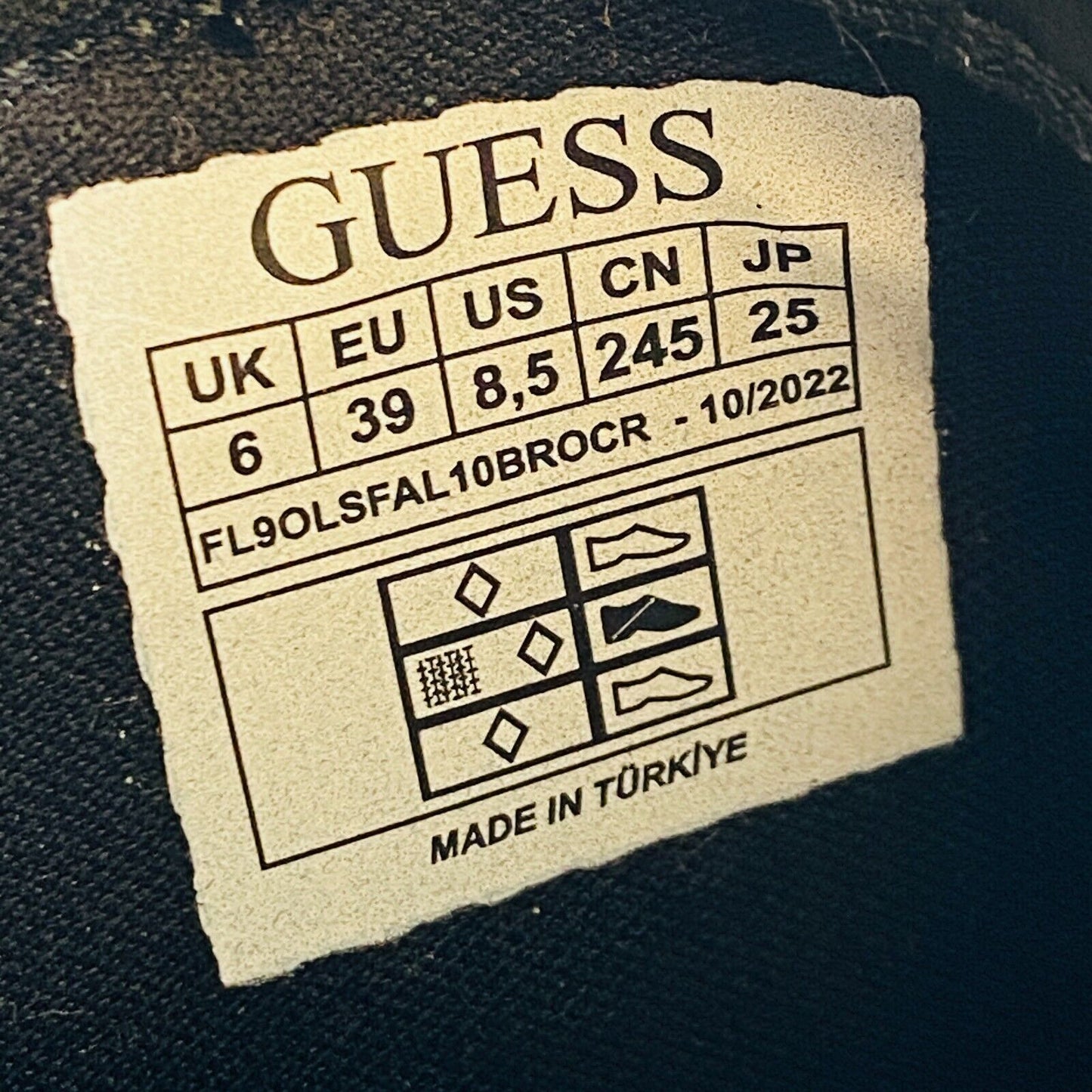 GUESS Women Black Eco Leather Boots Size EU 39 US 8.5 UK 6