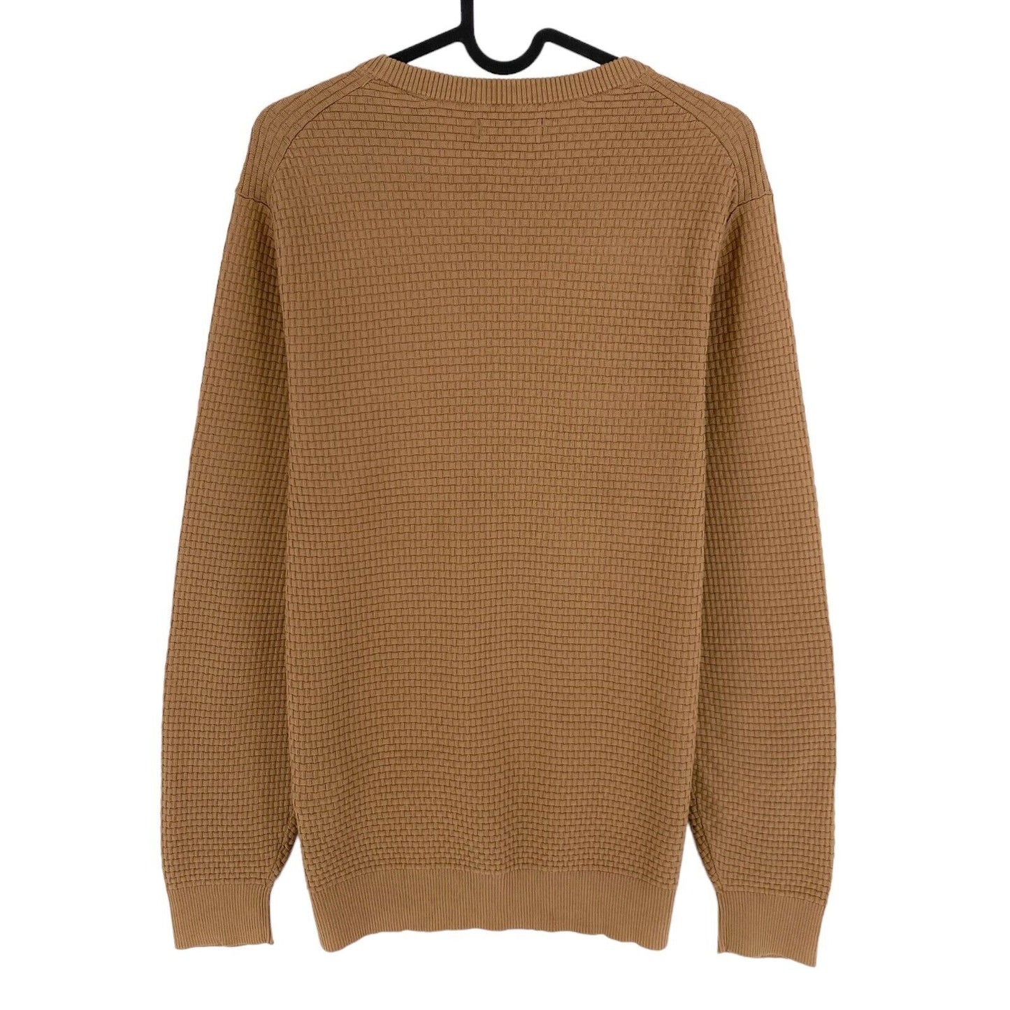 GANT Brown Signature Weave Crew Neck Sweater Pullover Size M