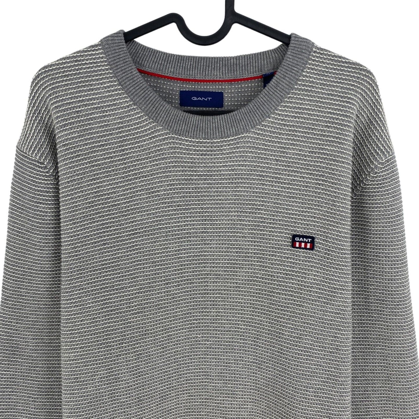 GANT Grey Light Texture Crew Neck Sweater Pullover Size 2XL XXL