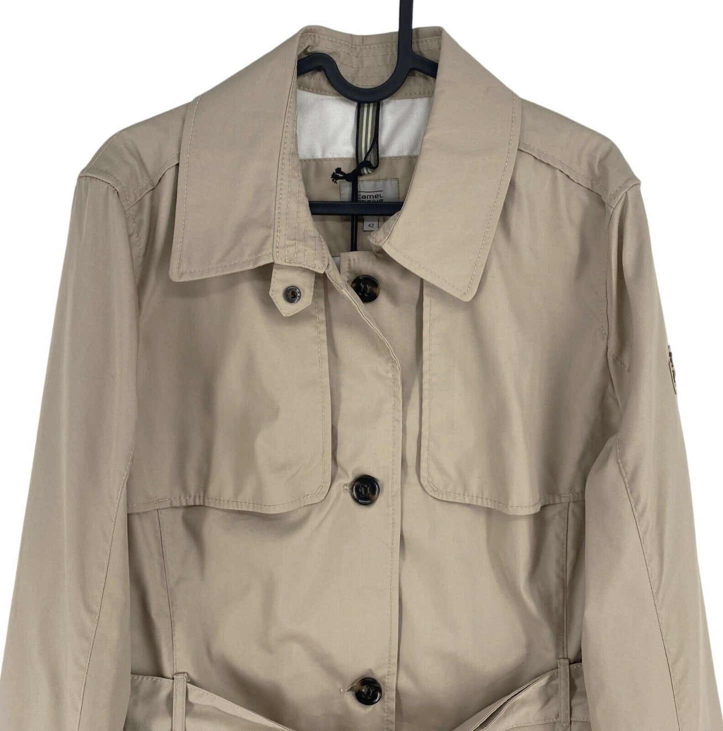 Camel Active Women Dark Beige Belted Trench Coat Jacket Size EU 42 UK 14 US 12