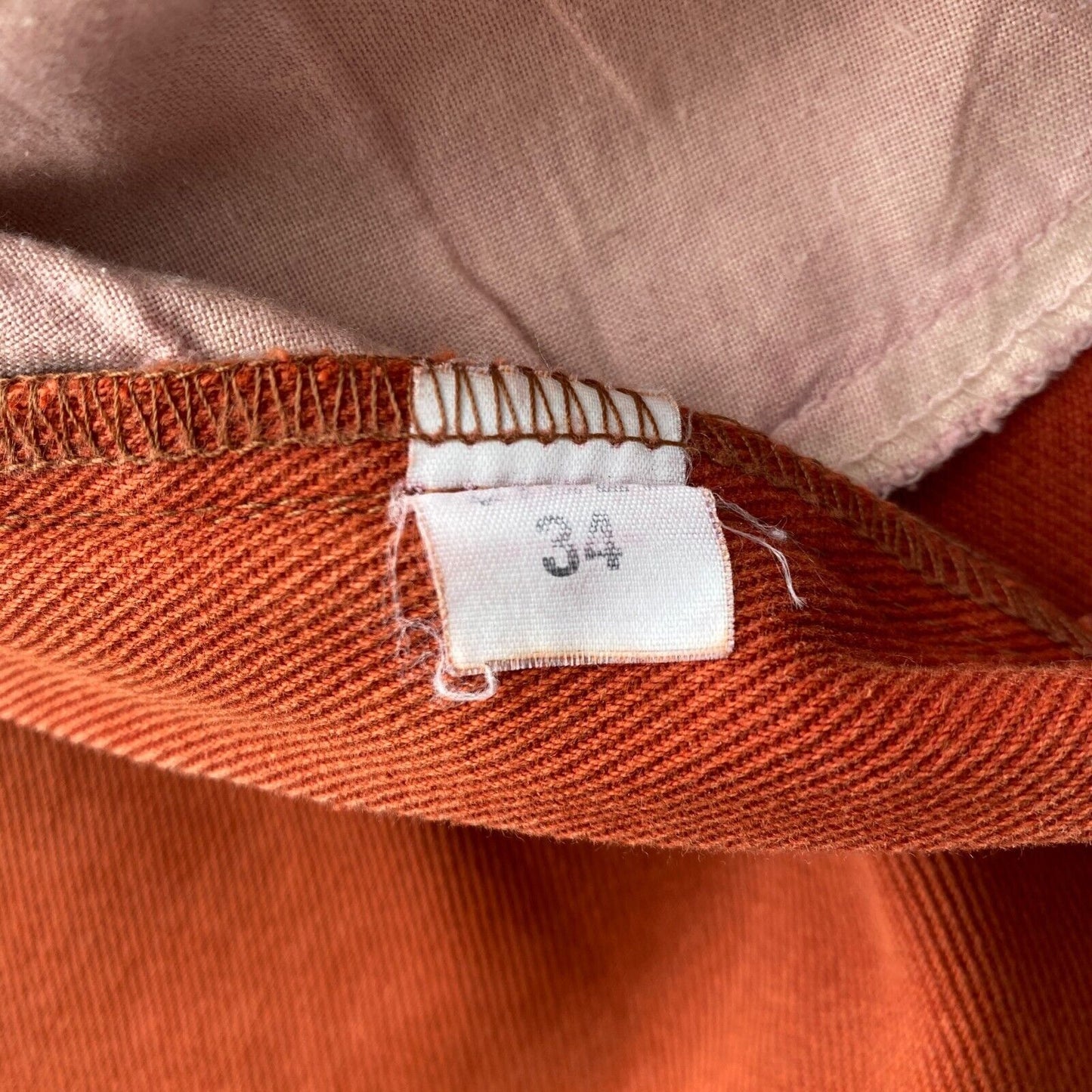 ARMANI JEANS Damen Jeans in Orange mit entspannter Straight-Fit-Passform, W34 L30, hergestellt in Italien