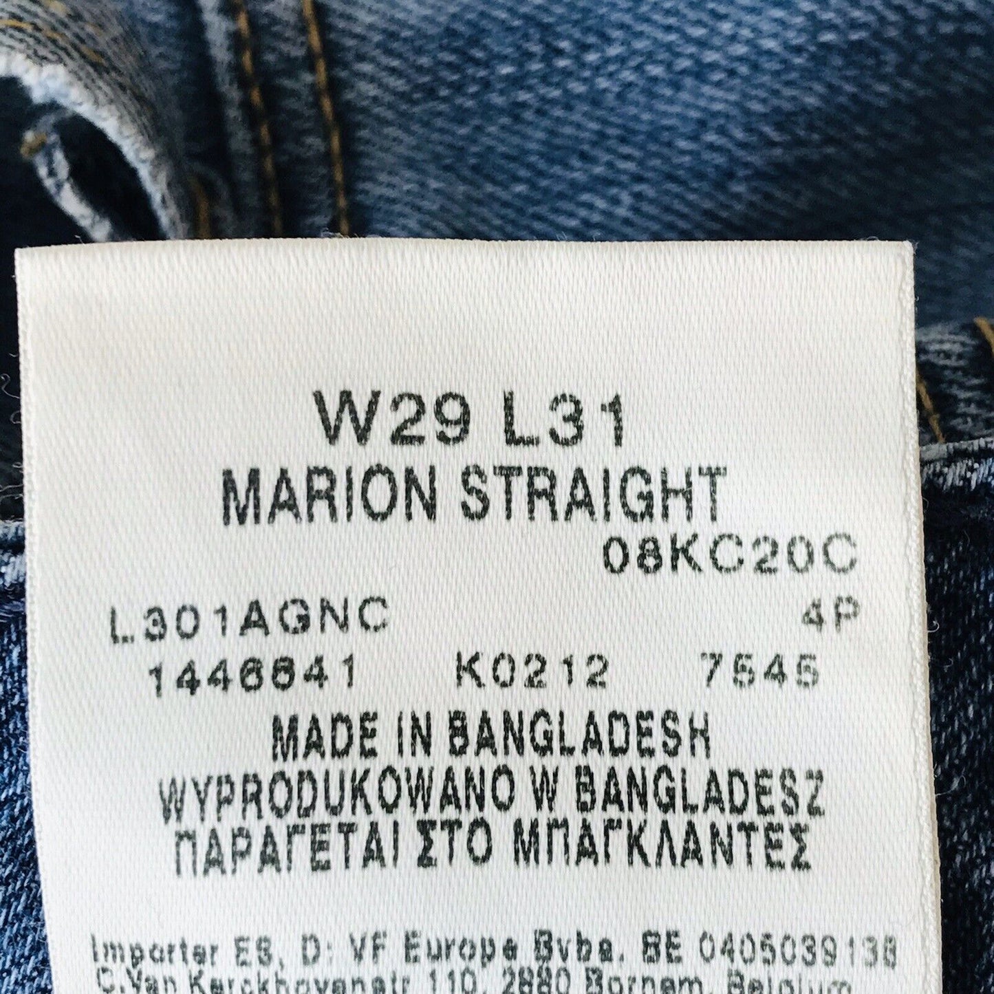 Lee MARION Damen Jeans in normaler gerader Passform, Stretch, Blau, Größe W29 L31