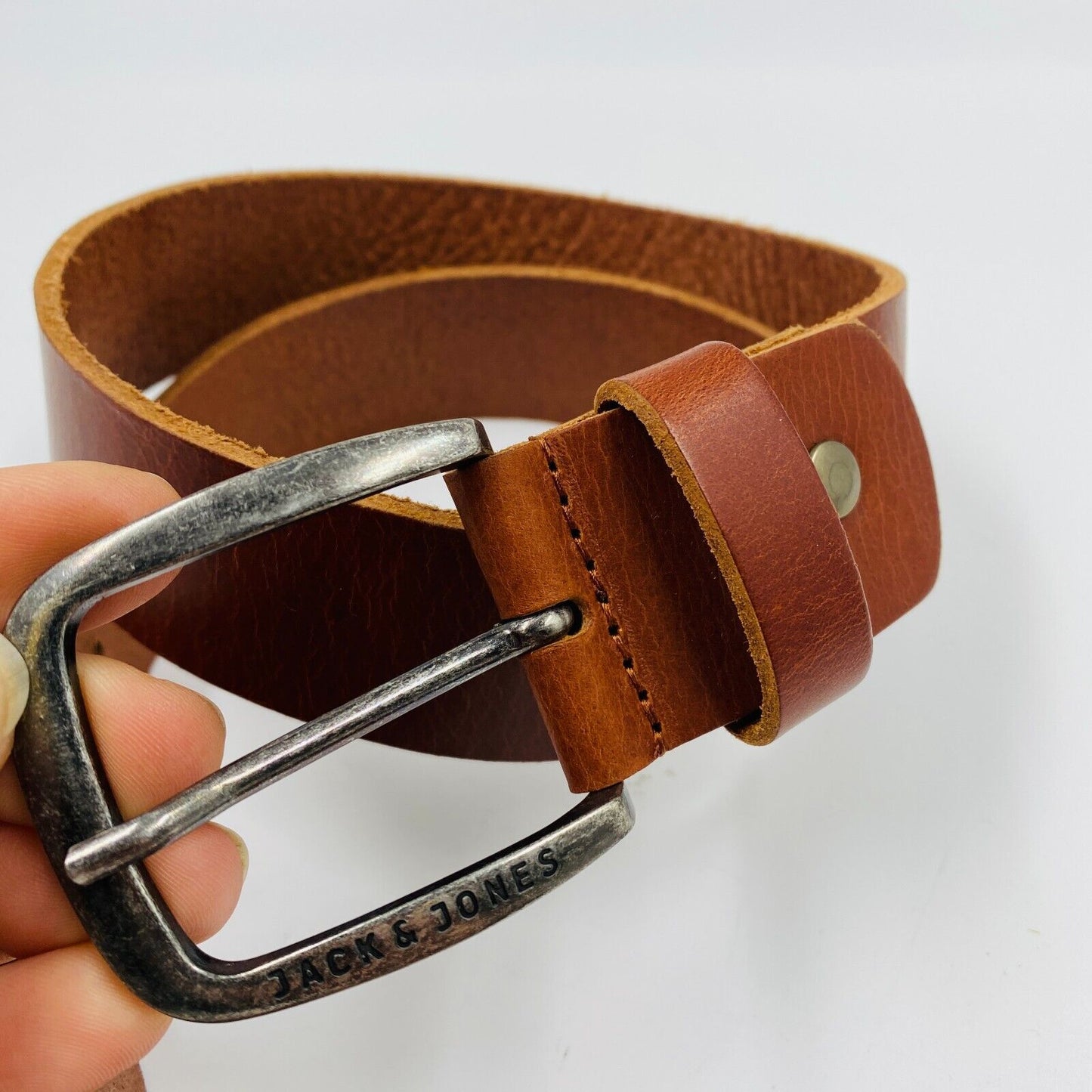 Jack & Jones Brown 100% Leather Belt Size 80 cm