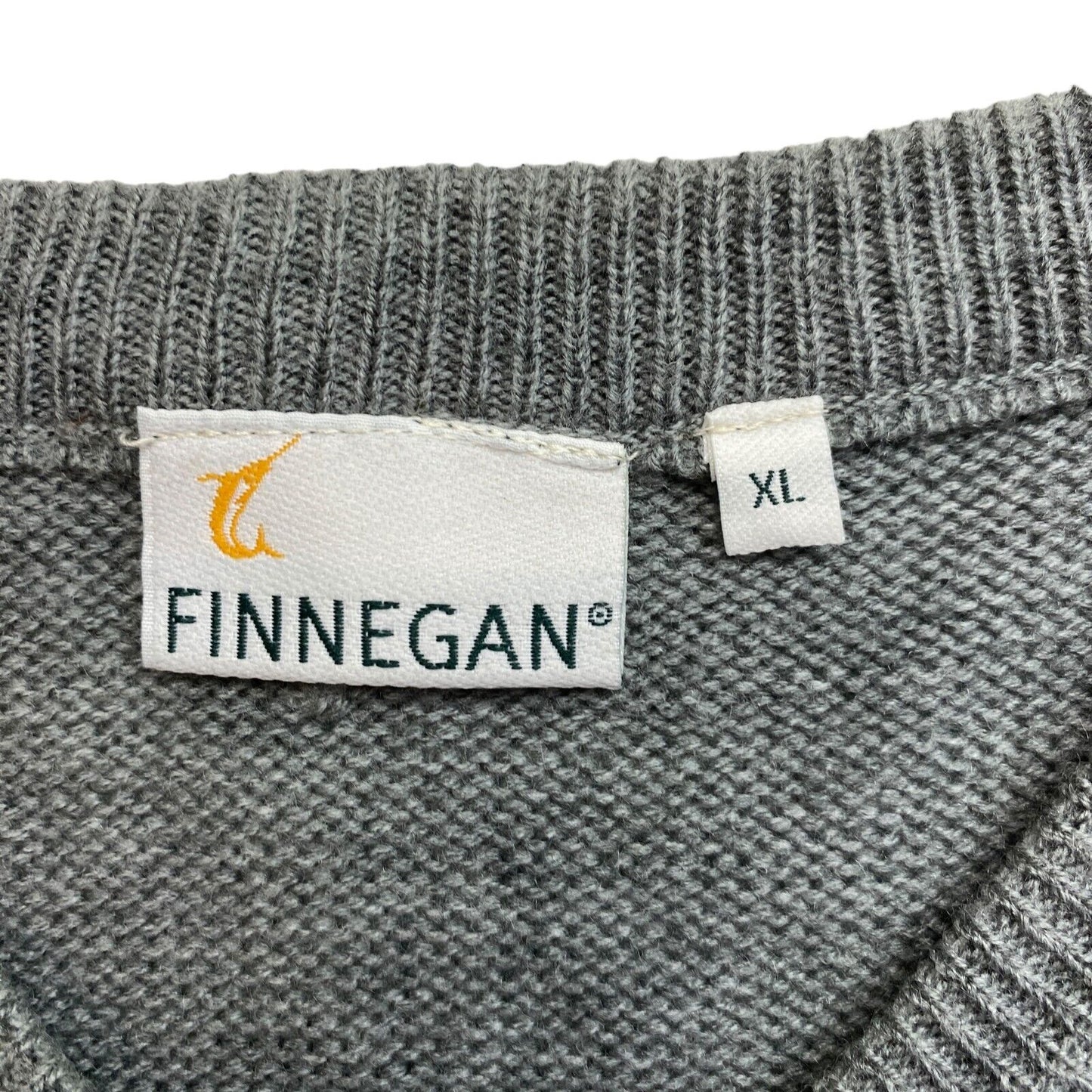 Cosby Vintage Retro 90s FINNEGAN Grey Sweater Pullover Size XL