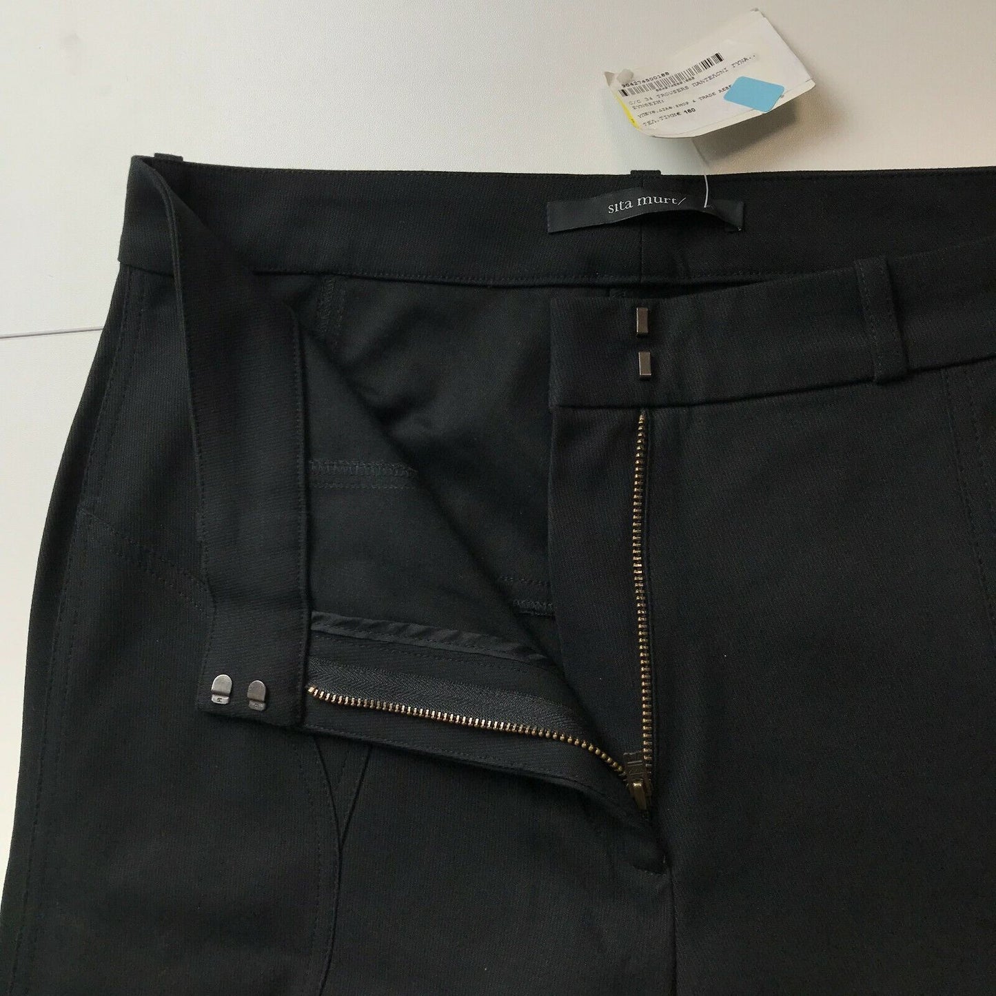 SITA MURT Women Black Regular Tapered Fit Trousers Size 44 W31