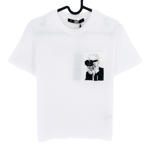 Karl Lagerfeld Weißes Karl Legend Rundhals-T-Shirt Größe XS