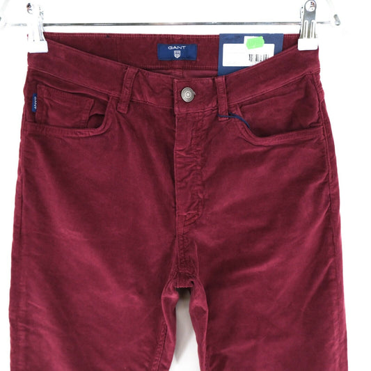 GANT Jeans mit geradem Bein aus Cordsamt, Rot, Größe W28 L34