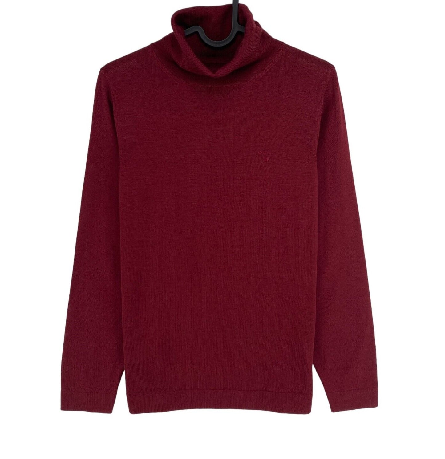 GANT Dunkelroter Rollkragenpullover aus 100 % Wolle, Größe S