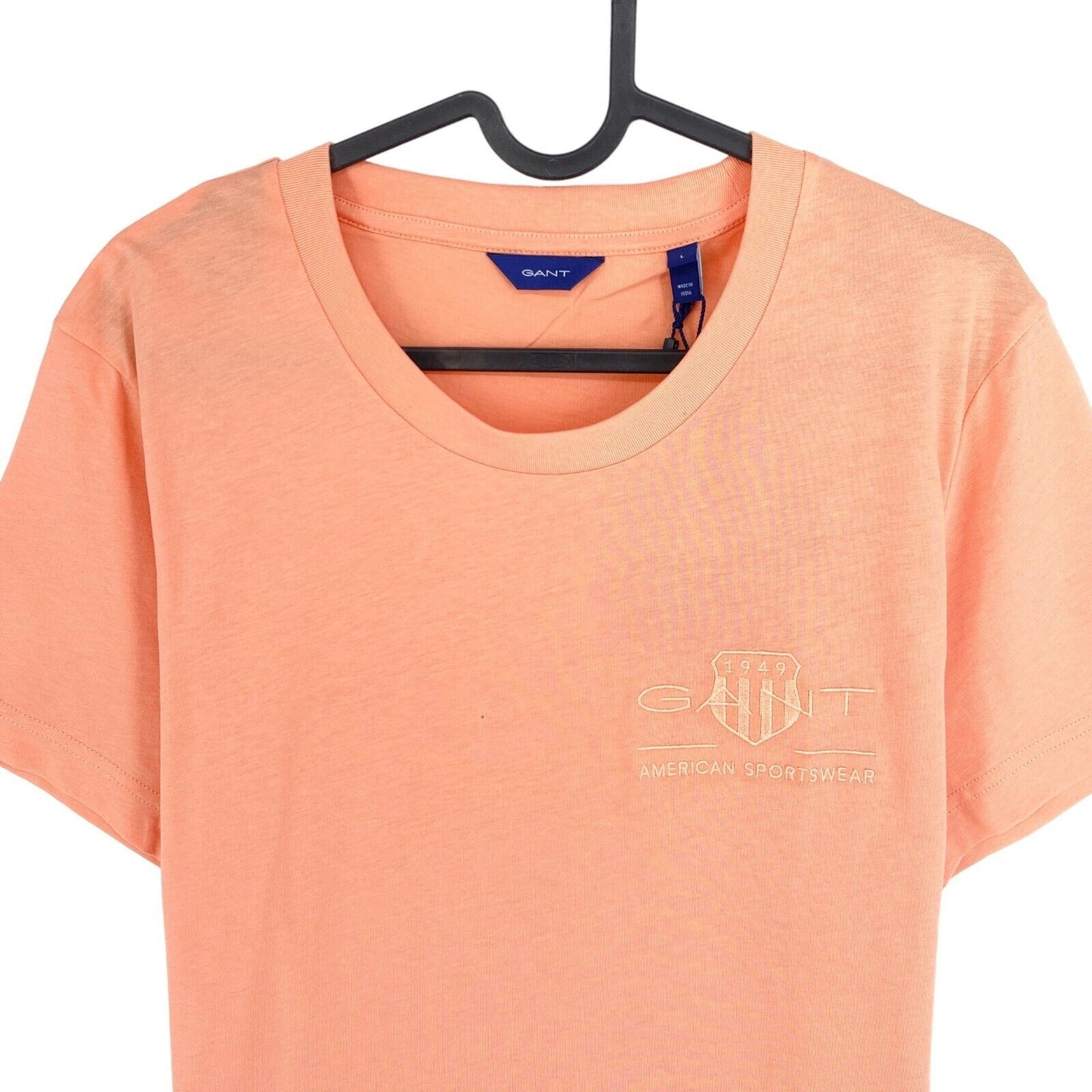 GANT Light Orange Tonal Archive Shield Crew Neck T Shirt Size L