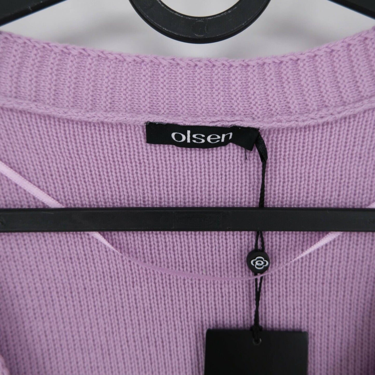 OLSEN Purple V Neck Knitted Jumper Sweater Pullover Size EU 38